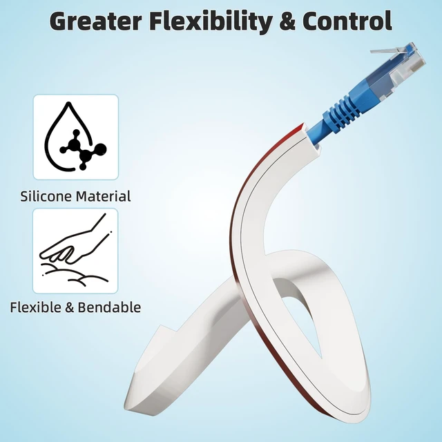 Alt view image 5 of 7 - 78" Silicone Cord Cover for Wires on Wall, Cord Hider for Wall Mounted TV Flexible, Fits 1 Cord Up to 0.35" Diameter, Self Adhesive Cable Hider, Hides Wall Wires, Safer for Kids & Pets, White