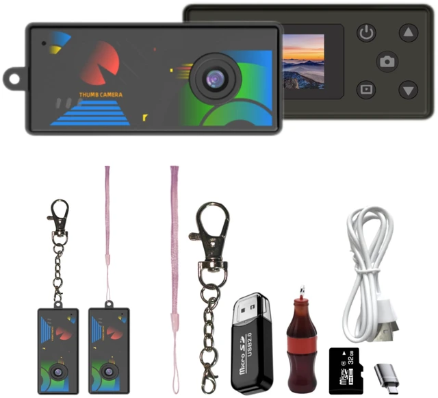 Main image of Mini Keychain Digital Camera, Black Bag Charm, For Travel, Teens, Gifts