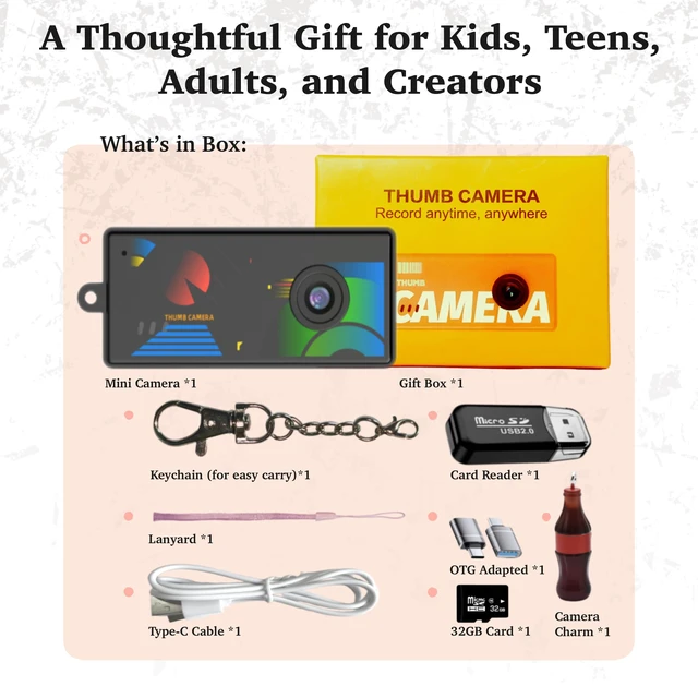 Alt view image 6 of 7 - Mini Keychain Digital Camera, Black Bag Charm, For Travel, Teens, Gifts