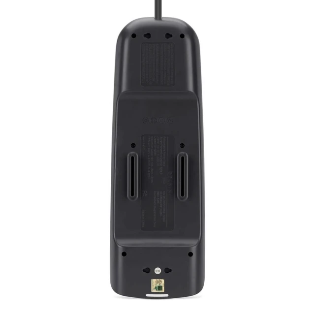Alt view image 7 of 7 - 12-Outlet Surge Protector Power Strip, 3000J, 8ft Cord, Angled Plug grounded 3-prong outlets, coax and telephone line protection, home office, entertainment center