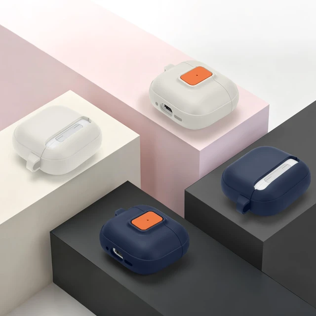 Alt view image 7 of 7 - for AirPods 5/4 Case with Drop-Proof Lock Design (Dark Blue) Anti-Scratch Shockproof Slim Protective Cover Compatible with AirPods 5 Case (2026)/AirPods 4 Case (2024)
