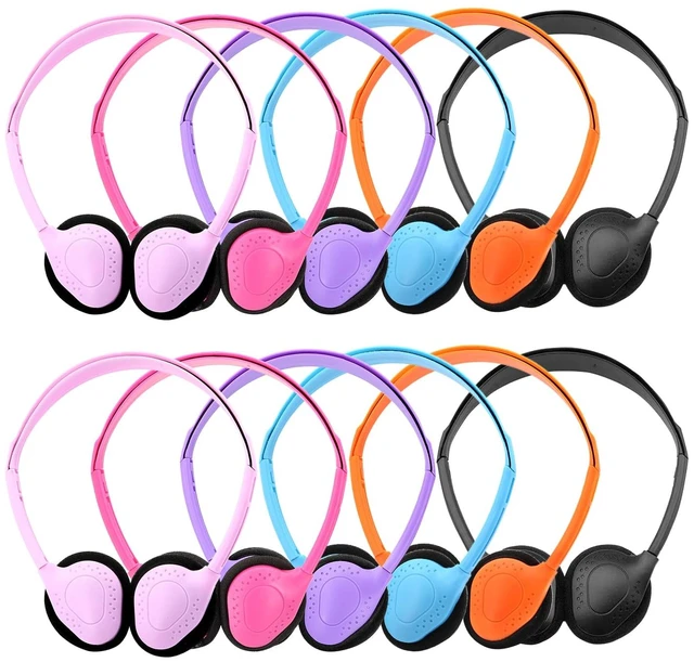 Main image of 12 Pack Classroom Headphones for Kids, Multi Color Bulk Headphones for Classroom Wired Over the Ear Headphones Adjustable with 3.5 mm Jack for School Library Student Children
