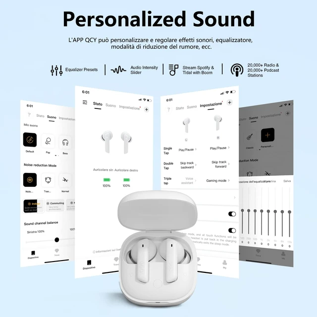 Alt view image 7 of 7 - HT05 Multi-Mode Active Noise Cancelling Wireless Earbuds, AI-Enhanced Calls Bluetooth Headphones with 6 Mics, Anti-Wind Noise, Transparency, App for Custom EQ, 30H Playtime, Bluetooth 5.2
