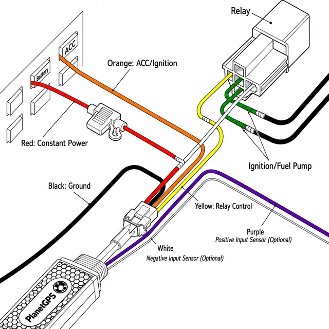 Alt view image 6 of 7 - (Pluto) - Wired GPS Tracker for Vehicles + Kill Switch (Remote Starter Disable) + PTO Monitoring for Tow Trucks - Subscription Required (Starting $5.00 / Month) Relay Included
