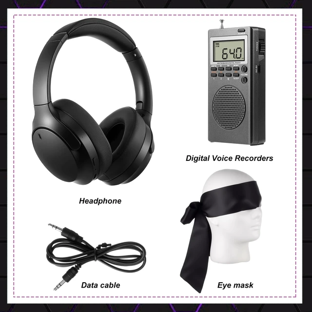 Alt view image 2 of 6 - 3 Pcs Ghost Hunting Equipment Starter Kit Ghost Investigation Equipment with Ghost Box Headphones Blindfold, Paranormal Investigation Hunting Device for Home Outdoor