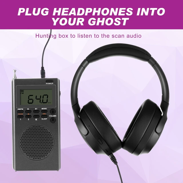 Alt view image 5 of 6 - 3 Pcs Ghost Hunting Equipment Starter Kit Ghost Investigation Equipment with Ghost Box Headphones Blindfold, Paranormal Investigation Hunting Device for Home Outdoor