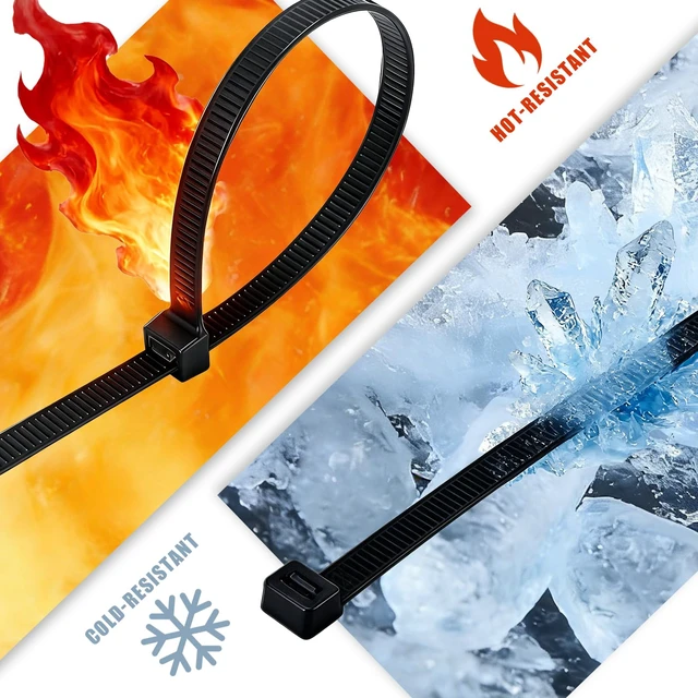 Alt view image 4 of 7 - 2000 Pack Zip Ties Black Assorted Sizes 4+6+8+12 Inch Cable ties Small Cable Ties UV Resistant Self-Locking Wire Ties Assorted Pack for Home, Garden, Garage and Outdoor Cable Management