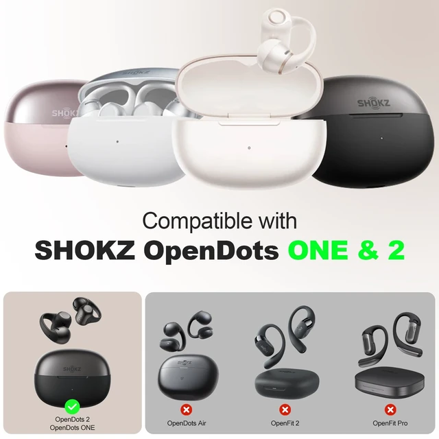 Alt view image 2 of 7 - for SHOKZ OpenDots 2 Case with Lock Clip & Keychain & Cleaner Kit Clear Case for SHOKZ Open Dots ONE & TWO Earbuds Accessories, Scratch Shock Resistant Protective Cover