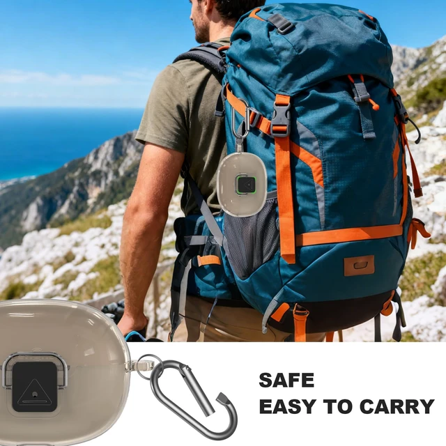 Alt view image 7 of 7 - for SHOKZ OpenDots 2 Case with Lock Clip & Keychain & Cleaner Kit Clear Case for SHOKZ Open Dots ONE & TWO Earbuds Accessories, Scratch Shock Resistant Protective Cover