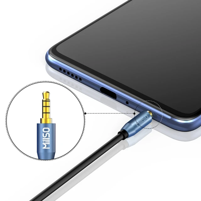 Alt view image 6 of 7 - Headset Splitter for 2 TRRS Headphone or Mic 3 FT 3.5mm Jack Adapter Sapphire Blue, Metal Shell, 3.5mm Jack Adapter TRRS 4-Pole Headphone Splitter Male to 2 Female Adapter for Smartphone, Laptop
