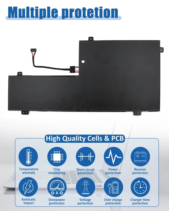 Alt view image 6 of 7 - L18M3PFA L18D3PF2 Battery for Lenovo Yoga C740-15IML C740-15 for C740-15IML-81TD 81TD0040GE 81TD003YGE 81TD004GGE Series Notebook 5B10T83740 5B10W67258- 60.3Wh 3-Cell