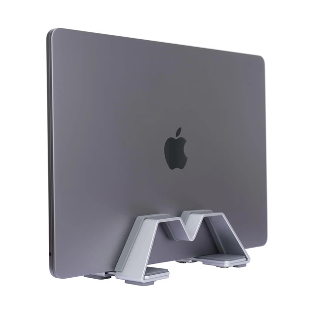 Alt view image 2 of 5 - Adjustable Vertical Laptop Stand - Aluminum, Universal Fit for All Laptops (10-30mm Thickness) - Fashion Design, Adjustable Width, Anti-Slip & Scratch-Resistant, Patented Design