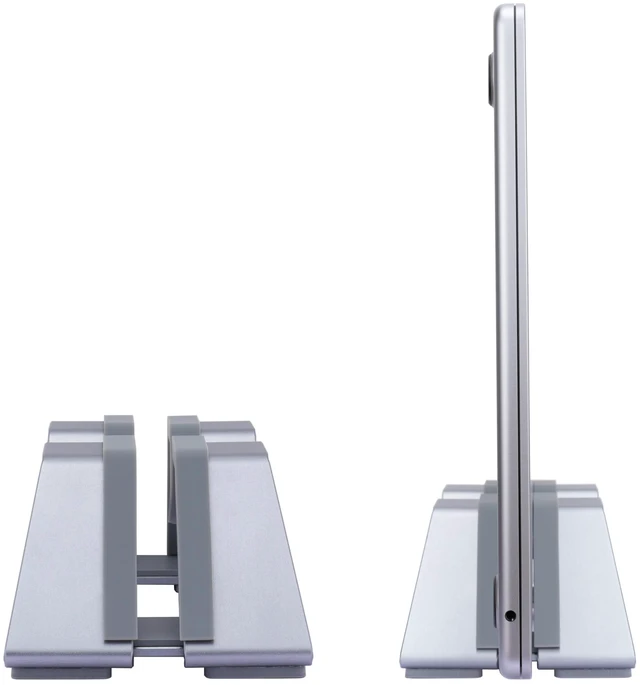 Main image of Adjustable Vertical Laptop Stand - Aluminum, Universal Fit for All Laptops (10-30mm Thickness) - Fashion Design, Adjustable Width, Anti-Slip & Scratch-Resistant, Patented Design