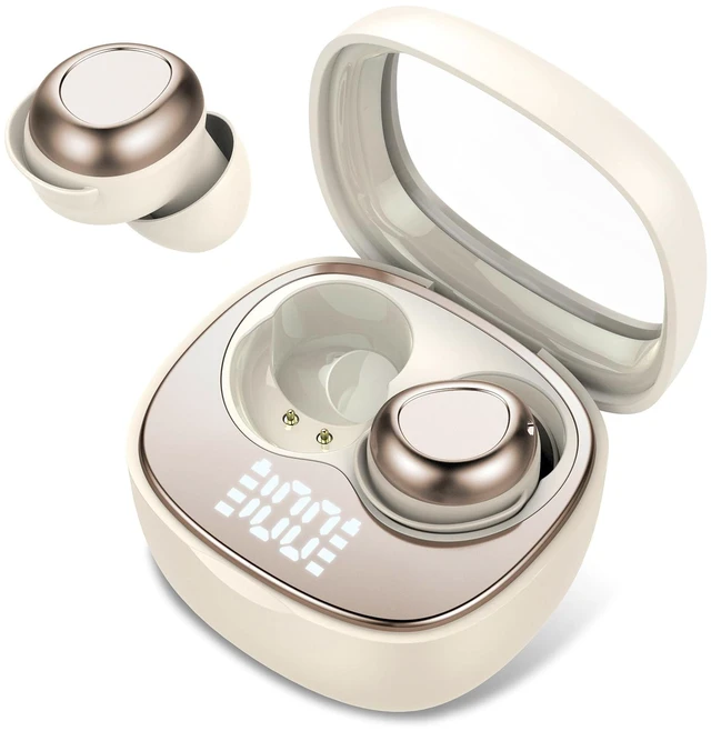 Main image of Wireless Earbuds, ENC 40dB Noise Cancelling Headphones, 45H Playtime, Bluetooth 5.4, 10mm Drivers with 5 EQ, ENC Dual Mic, IPX7 Waterproof, Sleep Mode, Digital Battery Display White