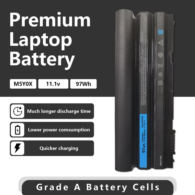 Alt view image 2 of 7 - 97Wh M5Y0X 9-Cell Laptop Battery for Dell Latitude E6420 E6430 E6440 E6520 E6530 E6540 E5420 E5430 E5520 E5530 Inspiron 4420 5420 5425 7420 7520 N4420 N4720 N5420 M421R M521R 2P2MJ NHXVW 71R31