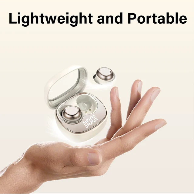 Alt view image 3 of 7 - Wireless Earbuds, ENC 40dB Noise Cancelling Headphones, 45H Playtime, Bluetooth 5.4, 10mm Drivers with 5 EQ, ENC Dual Mic, IPX7 Waterproof, Sleep Mode, Digital Battery Display White
