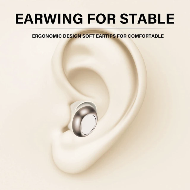 Alt view image 4 of 7 - Wireless Earbuds, ENC 40dB Noise Cancelling Headphones, 45H Playtime, Bluetooth 5.4, 10mm Drivers with 5 EQ, ENC Dual Mic, IPX7 Waterproof, Sleep Mode, Digital Battery Display White