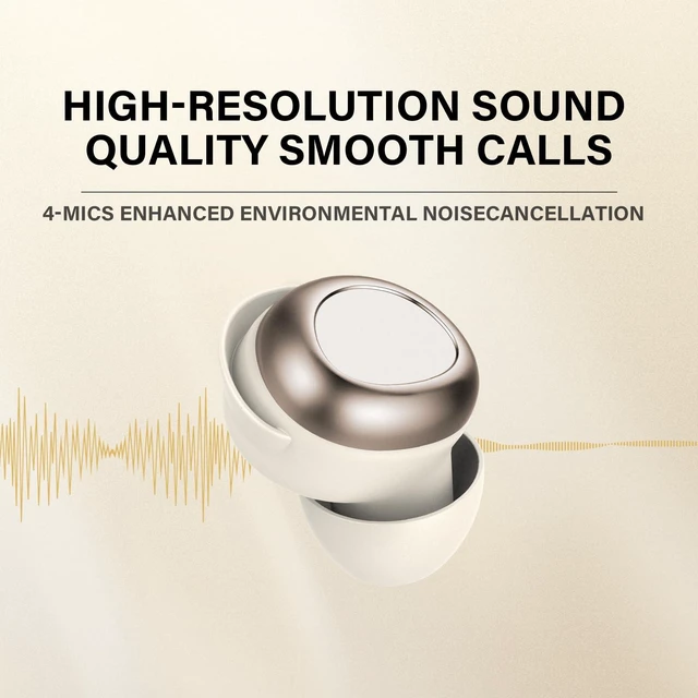 Alt view image 5 of 7 - Wireless Earbuds, ENC 40dB Noise Cancelling Headphones, 45H Playtime, Bluetooth 5.4, 10mm Drivers with 5 EQ, ENC Dual Mic, IPX7 Waterproof, Sleep Mode, Digital Battery Display White