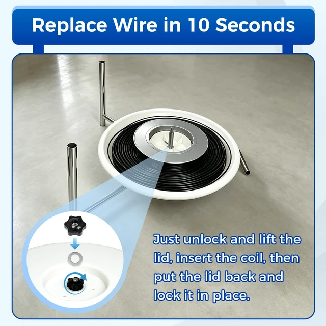 Alt view image 5 of 7 - 415D Wire Dispenser, Wire Spinner Kit for 250 Ft Coils Fits AC, NM Cable Durable, Lightweight for Electricians & Contractors