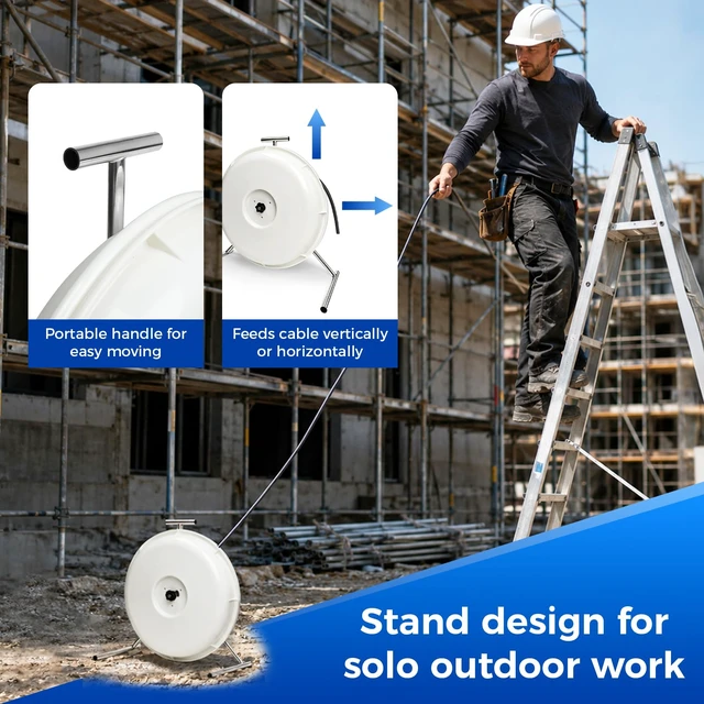 Alt view image 6 of 7 - 415D Wire Dispenser, Wire Spinner Kit for 250 Ft Coils Fits AC, NM Cable Durable, Lightweight for Electricians & Contractors