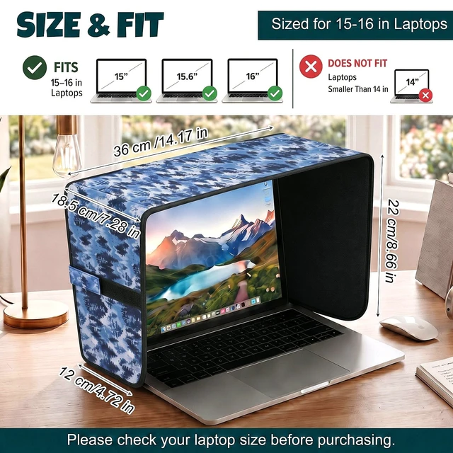 Alt view image 2 of 7 - Laptop Shade 15-16 Inch, Outdoor Forest Foldable Sun Visor Blocks Glare, Protect Screen for Outdoor Work, Lightweight Anti-glare Hood, Portable Laptop Block