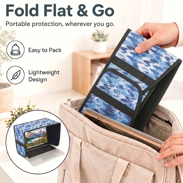 Alt view image 6 of 7 - Laptop Shade 15-16 Inch, Outdoor Forest Foldable Sun Visor Blocks Glare, Protect Screen for Outdoor Work, Lightweight Anti-glare Hood, Portable Laptop Block