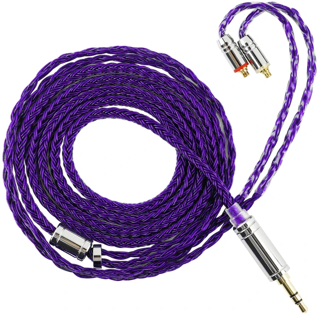Main image of Tripowin Zonie 16 Core Silver Plated IEM Cable, MMCX, 3.5mm Plug 1.25m SPC in Ear Monitor Wire, Earphone Upgraded Cords for 7HZ Timeless AE TINHIFI T2 PRO T3 T4, Violet