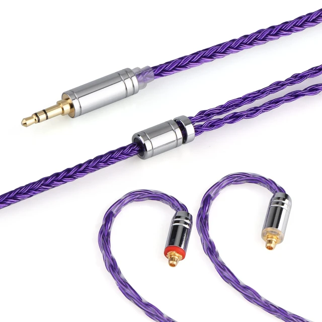 Alt view image 7 of 7 - Tripowin Zonie 16 Core Silver Plated IEM Cable, MMCX, 3.5mm Plug 1.25m SPC in Ear Monitor Wire, Earphone Upgraded Cords for 7HZ Timeless AE TINHIFI T2 PRO T3 T4, Violet