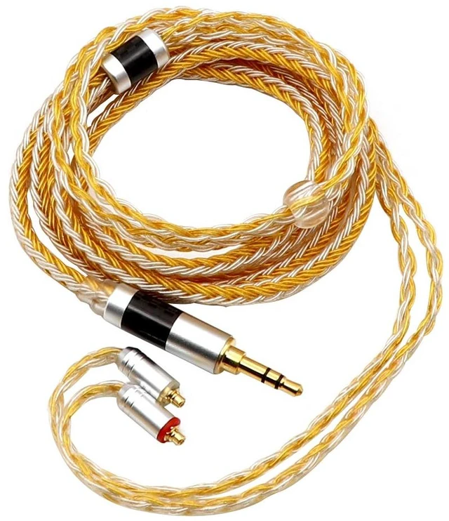 Main image of Tripowin Zonie 16 Core Silver Plated IEM Cable, MMCX, 3.5mm Plug 1.25m SPC in Ear Monitor Wire, Earphone Upgraded Cords for 7HZ Timeless AE TINHIFI T2 PRO T3 T4, Gold