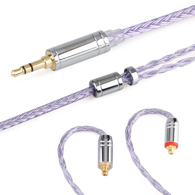 Alt view image 7 of 7 - Tripowin Zonie 16 Core Silver Plated IEM Cable, MMCX, 3.5mm Plug 1.25m SPC in Ear Monitor Wire, Earphone Upgraded Cords for 7HZ Timeless AE TINHIFI T2 PRO T3 T4, Lavender