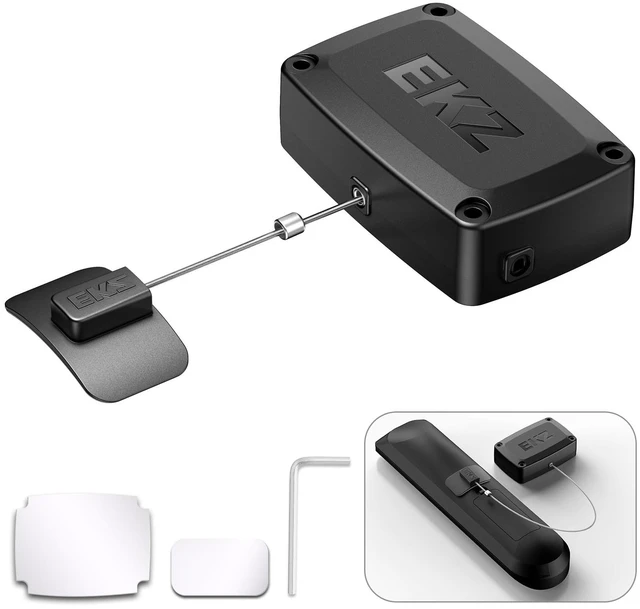 Main image of 10ft Auto-Locking Retractable Cable Lock for Remotes, Game Controllers, Tablets Anti-Loss Tether with Adhesive Base for Home, Office, Showroom 1 Pack