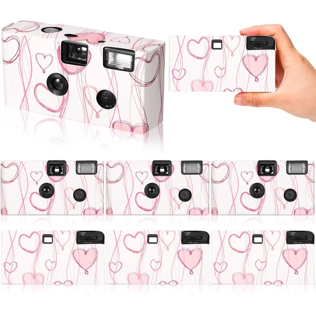 Main image of 8 Pack Pink Disposable Cameras Bulk, 35mm Film Single Use Camera with Flash One Time Retro Photo Camera for Wedding Guests, Party Favors, Birthday, Travel, Anniversary, Honeymoon, and Special Events
