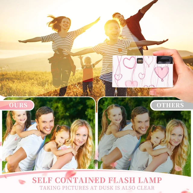 Alt view image 6 of 7 - 8 Pack Pink Disposable Cameras Bulk, 35mm Film Single Use Camera with Flash One Time Retro Photo Camera for Wedding Guests, Party Favors, Birthday, Travel, Anniversary, Honeymoon, and Special Events