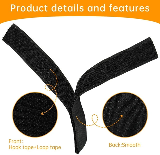Alt view image 4 of 6 - 1.5" x32ft Hook and Loop Straps, Long Adjustable Fastening Straps with 30 Metal Buckles, Cut to Length Cinch Straps, Reusable Nylon Securing Cord Ties for Organizer or Storage