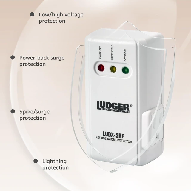 Alt view image 6 of 7 - Power Surge Protector for Appliances (LUDX-SRF), ETL Certified, Unique Side Socket, Connects to All Types of AC, Reliable AC Protection, 4-Minute Safety Cycle, 3 Modes LED Indicator
