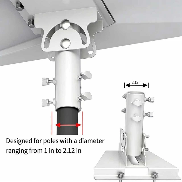 Alt view image 6 of 7 - Starlink Gen 3 Mount for Starlink Standard 4/4X/V3,fits 1.1-2.1in Masts. Starlink gen 3 Pipe Adapter can be Adjusted from 90-180°,White