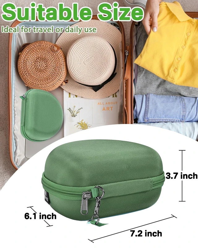 Alt view image 4 of 7 - Hard Travel Storage Case Compatible with iClever BTH12 / BTH26 / IMYB/JoySpark-T5 / Candy Bila BH03 Headphones, Protective Carrying Bag. (case only) (Olive)