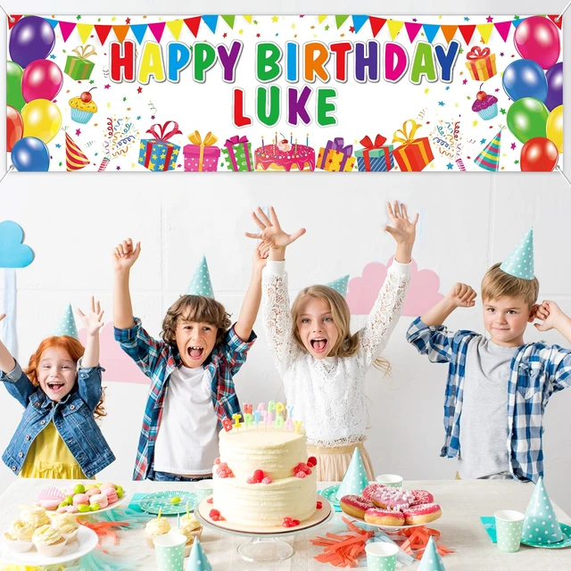 Alt view image 7 of 7 - Personalized Birthday Banner Happy Birthday Party Decor Custom DIY White Colorful Birthdays Backdrop with Name Alphabet Letter Sticker Happy Birthdays Sign Party Supplies for Men Women