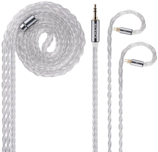 Main image of IcyMoon 3.5mm Single-End 0.78mm 2Pin IEM Upgrade Cable 16-strand OCC silver plated OFC conductor, silver aluminum alloy shell, high fidelity sound, fits 2Pin in-ear monitor players