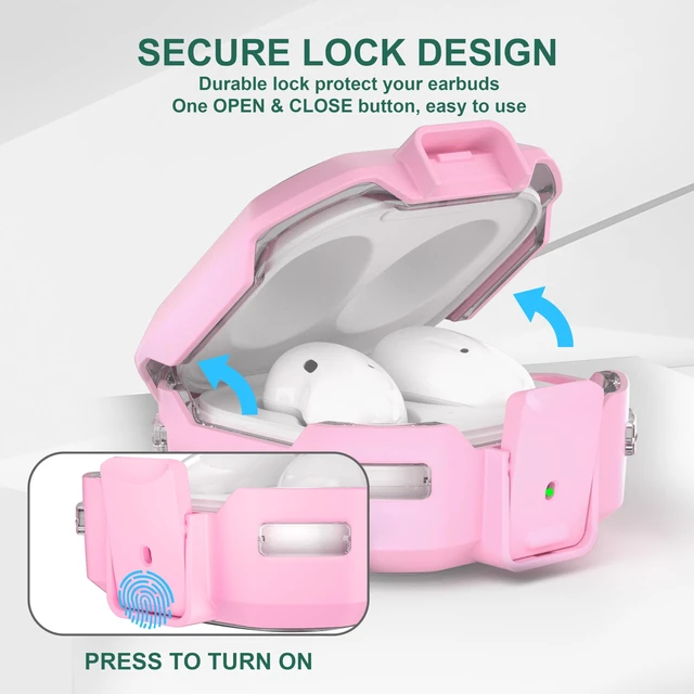 Alt view image 3 of 7 - Galaxy Buds Pro 2 Case - Compatible with Samsung Galaxy Buds 2 Pro, Live, 2 & FE; Transparent Protective Case with Keychain (Anti-Drop Lock), Pink