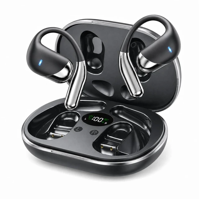 Main image of Open Ear Headphones with Earhooks 80H Battery IPX7 Waterproof