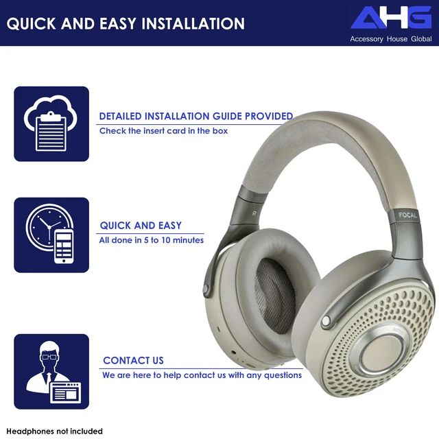 Alt view image 7 of 7 - Premium Bathys Ear Pads Cushions Compatible with Focal bathys Headphones (Dune). Premium PU Leather FlexiSoft High-Density Foam Revive Noise Cancelling + Durability