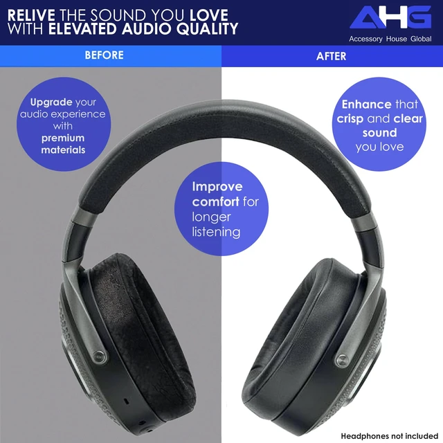 Alt view image 3 of 7 - Premium Bathys Ear Pads Cushions Compatible with Focal bathys Headphones (Black). Premium PU Leather FlexiSoft High-Density Foam Revive Noise Cancelling + Durability