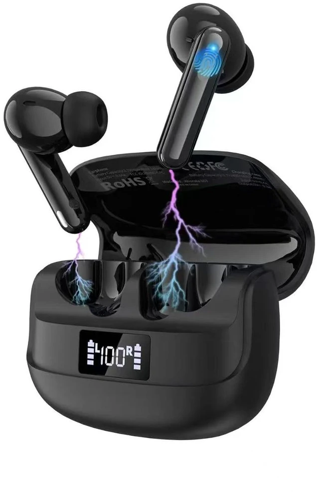 Main image of Wireless Noise Cancelling EarbudsBluetooth 5.4 Earbuds Big Bass Stereo Sound4 Mic ENC AI Clear Calls.40H Playtime LED DisplayIPX5 Waterproof EarphonesFlip Design Earphones