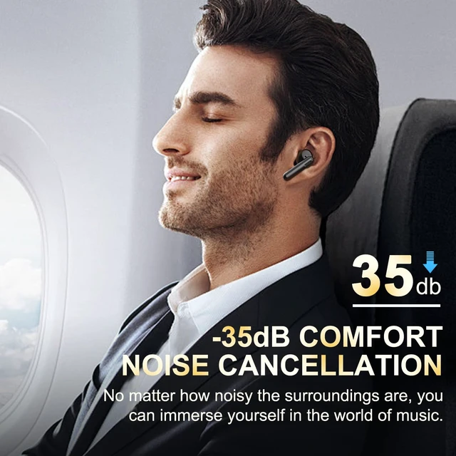 Alt view image 4 of 7 - Wireless Noise Cancelling EarbudsBluetooth 5.4 Earbuds Big Bass Stereo Sound4 Mic ENC AI Clear Calls.40H Playtime LED DisplayIPX5 Waterproof EarphonesFlip Design Earphones