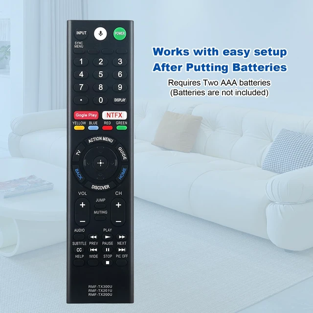 Alt view image 7 of 7 - RMF-TX300U Replace Remote Sub RMF-TX200U RMF-TX201U w Voice Control Replacement fit for Sony Smart 4K TV XBR-55X850S XBR-55X930D XBR-65X850D XBR-65X930D XBR-75X850D XBR-75X940D XBR-85X850D