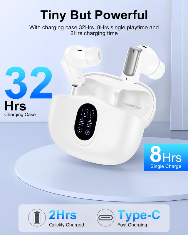 Alt view image 6 of 7 - Pixel Earbuds Wireless Bluetooth Buds for Google 11 Pro Fold/10 Pro XL/10a Noise Cancelling Wireless Ear Buds in-Ear HiFi Stereo Mic Headphones Ear Phones Wireless Earphones EarPods Air Pods for Sport