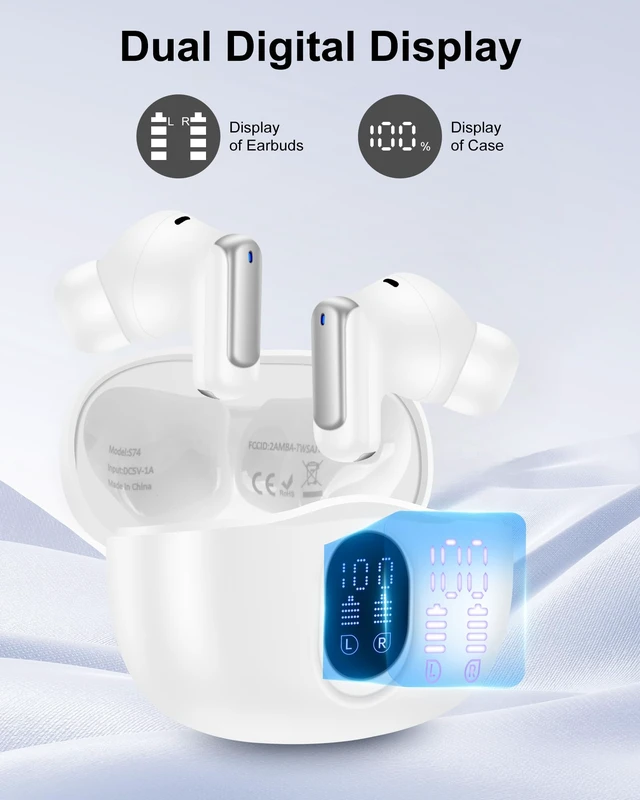 Alt view image 7 of 7 - Pixel Earbuds Wireless Bluetooth Buds for Google 11 Pro Fold/10 Pro XL/10a Noise Cancelling Wireless Ear Buds in-Ear HiFi Stereo Mic Headphones Ear Phones Wireless Earphones EarPods Air Pods for Sport
