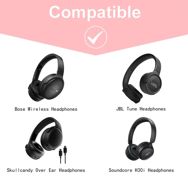 Alt view image 2 of 7 - Hard Case for Bose QuietComfort, QC Ultra, QC 45, QC 35, QC45 SE, QC SE or Skullcandy Crusher Evo, Hesh ANC, Hesh Evo, Crusher ANC 2, Crusher, Riff 2 Noise HeadphonesOuter Pink +Inner Pink