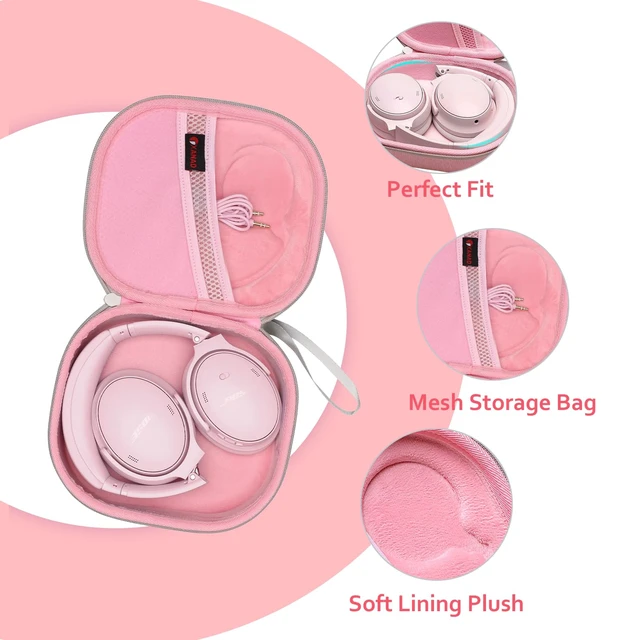 Alt view image 3 of 7 - Hard Case for Bose QuietComfort, QC Ultra, QC 45, QC 35, QC45 SE, QC SE or Skullcandy Crusher Evo, Hesh ANC, Hesh Evo, Crusher ANC 2, Crusher, Riff 2 Noise HeadphonesOuter Pink +Inner Pink